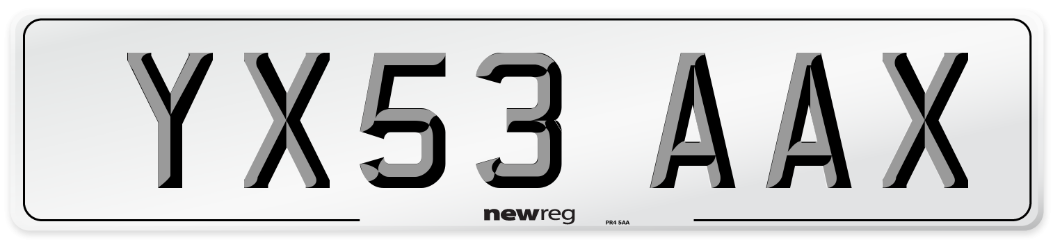 YX53 AAX Number Plate from New Reg